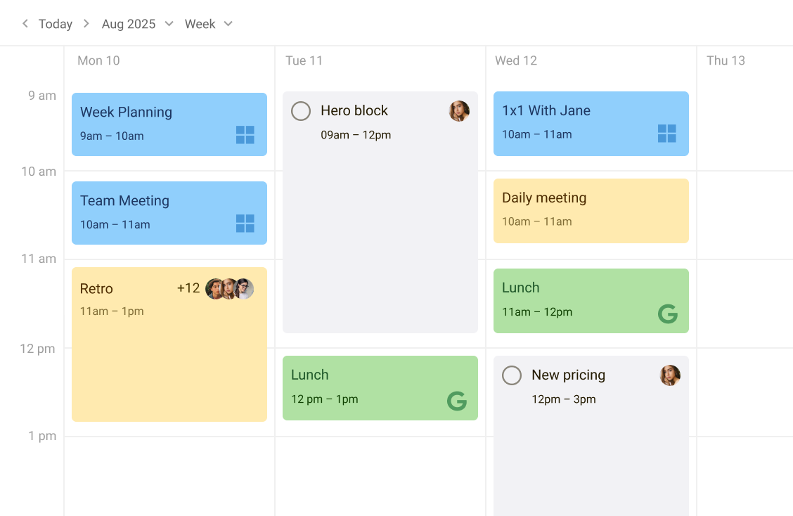 Calendar demo