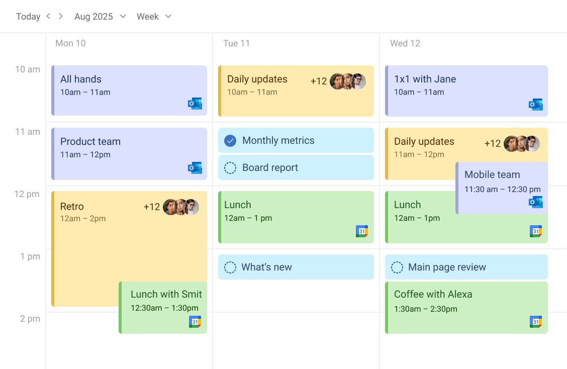 Сentralized calendar demo