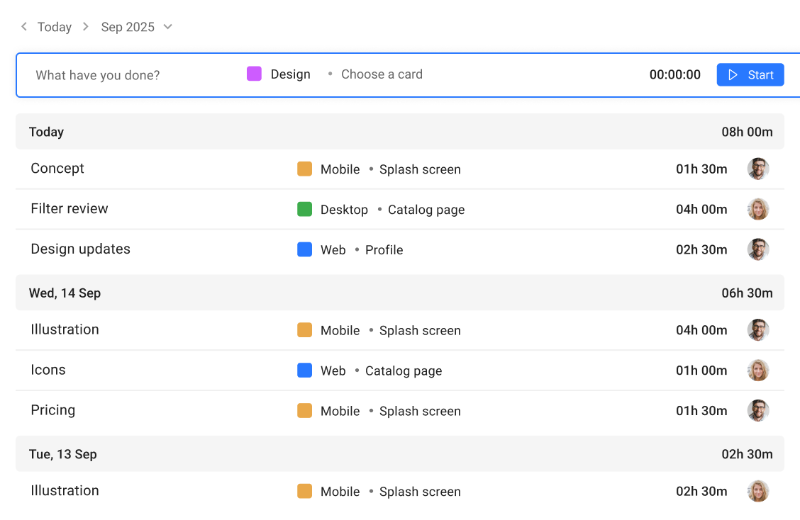 Time tracking demo