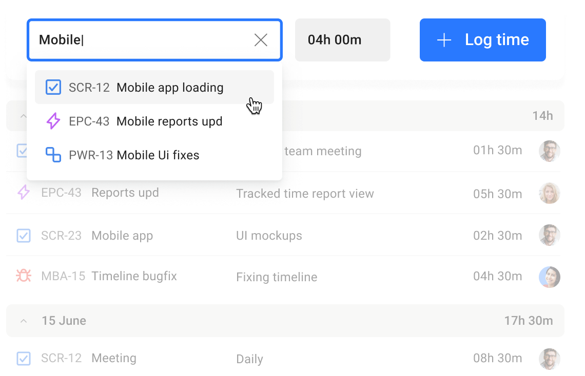 Effortless time tracking demo