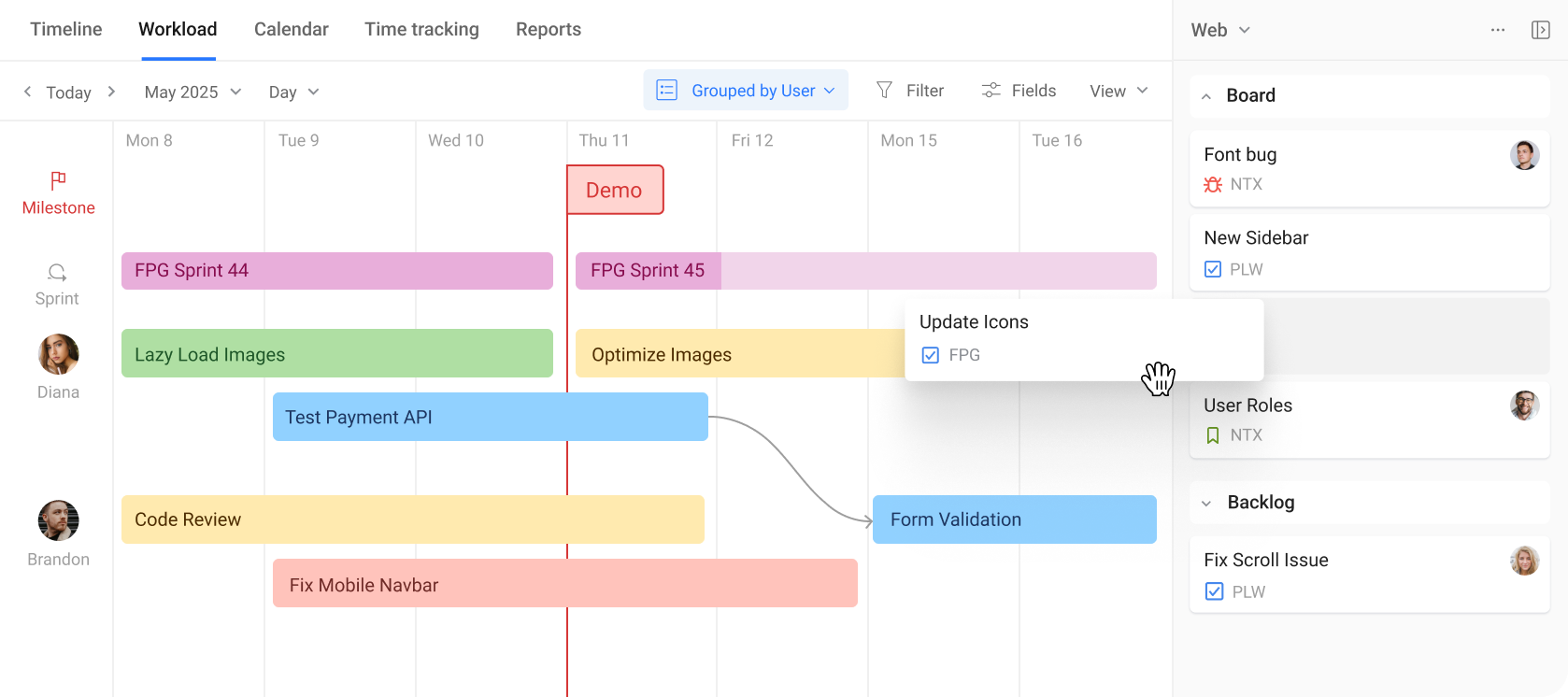 Visual workload control demo